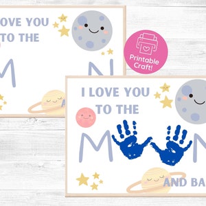 I Love you to the Moon and Back|Father&#39;s Day Handprint Crafts | Preschool Crafts | Handprint Art | Diy Handprint Sign | Father&#39;s Day Gift