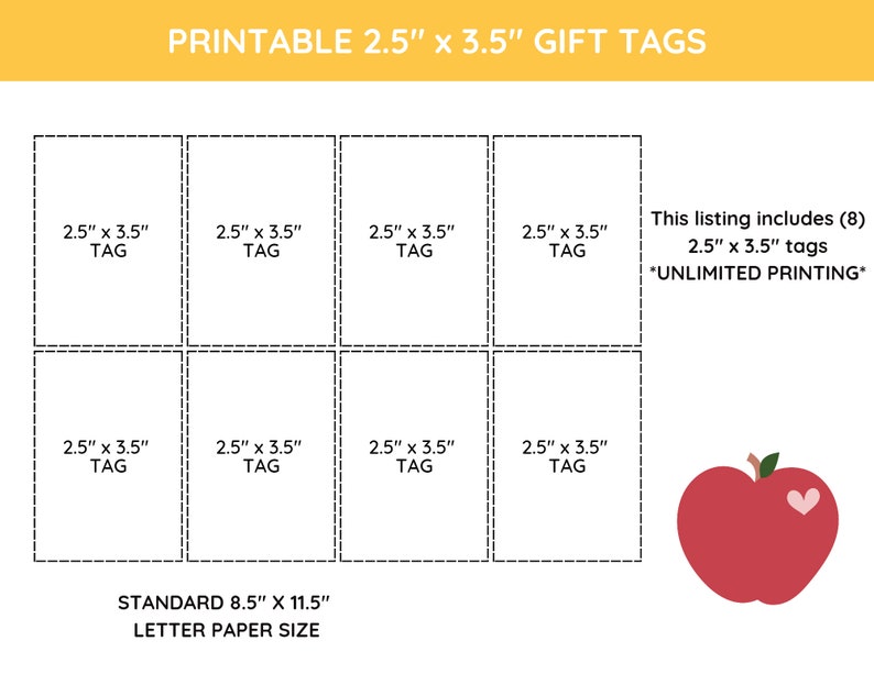 Teacher Appreciation Gift Tags: Printable Thank You Tags (PDF) - Etsy