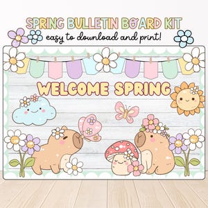 Spring Bulletin Board Kit | Printable Classroom Decor | March & April Themes | Easter Spring Themes | Teacher Resources | Class Door Decor