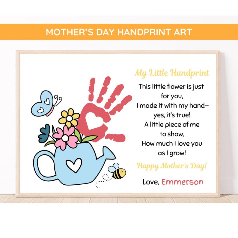 Mother's Day Handprint Poem Art: DIY Kids Craft (digital Download) - Etsy