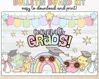 Kit de tablón de anuncios de graduación: Decoración imprimible para el aula (descarga digital)
