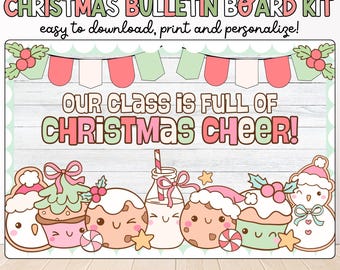 Christmas Bulletin Board Kit: Editable Winter Classroom Decor (Digital Download)
