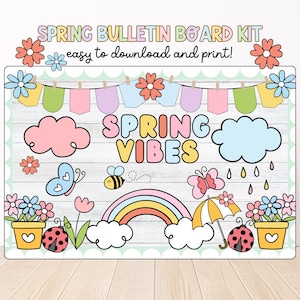 Spring Bulletin Board Kit | Printable Classroom Decor | March & April Themes | Easter Spring Themes | Teacher Resources | Class Door Decor