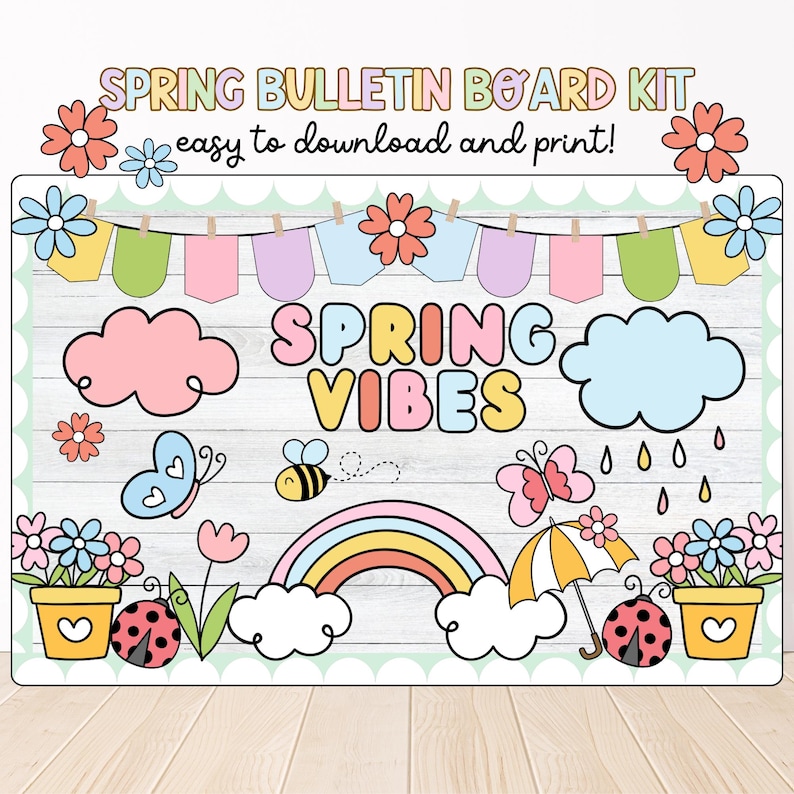 Spring Bulletin Board Kit: Classroom Decor (digital Download) - Etsy