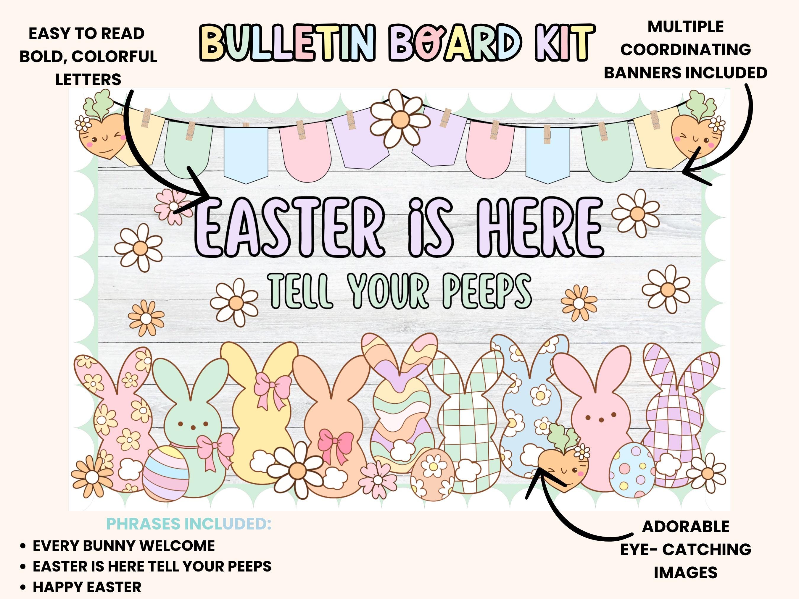 Easter Bunny Bulletin Board Kit: Spring Classroom Decor (PDF) - Etsy