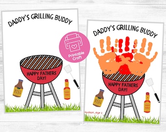 Father's Day Handprint Art | Grilling Buddy Keepsake (Digital Download)