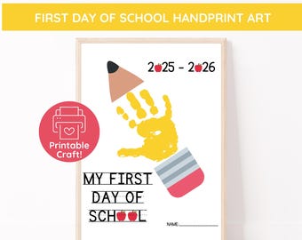 First Day of School Handprint Art: Keepsake Printable (Digital Download)