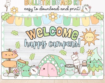 Camping Classroom Decor: Back to School Bulletin Board Kit (Printable PDF Download)