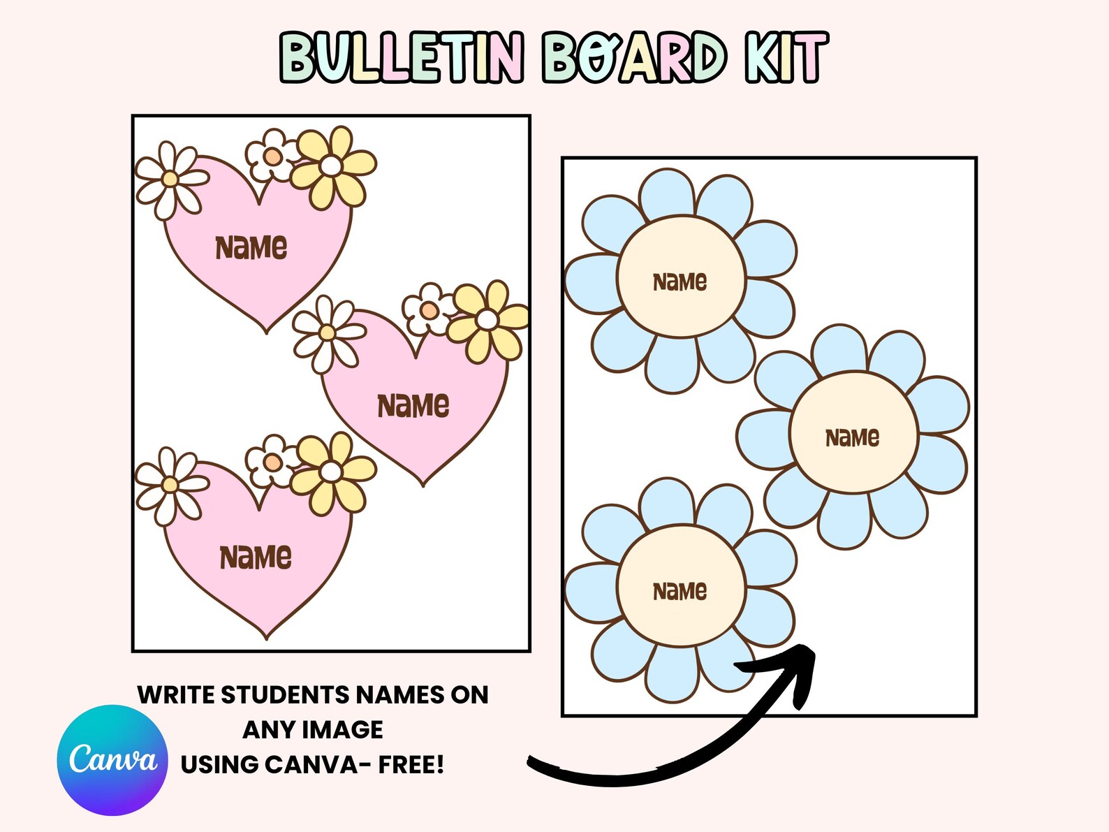 Spring Classroom Bulletin Board Kit: Kindness Grows Here (digital ...