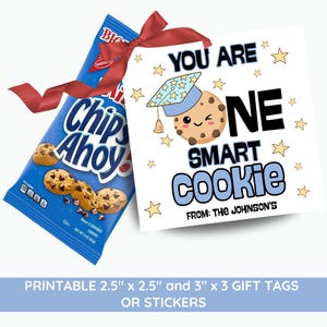Smart Cookie Graduation Tag, Editable Gift Tags for Class of 2025, Printable Graduation Party Favors Graduation Gift Tags, Cookie Tags