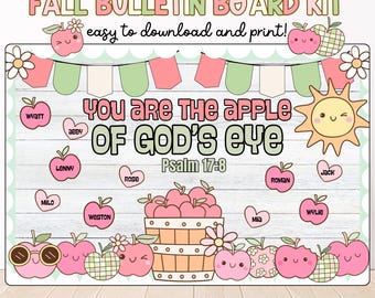 Christliches Herbst Bulletin Board Kit: Bibel Vers Apfel Dekor (Digitaler Download)