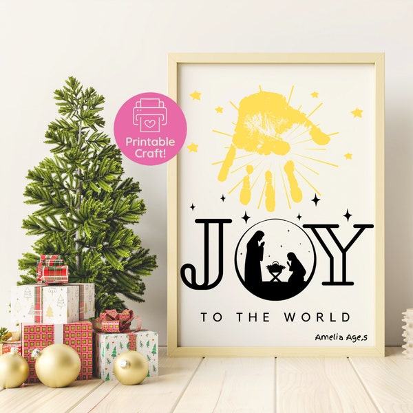 Joy handprint Craft, Christmas NATIVITY Handprint Art, Sunday School Craft, Birth of Jesus, Preschool Handprint Craft, Jesus Art Children