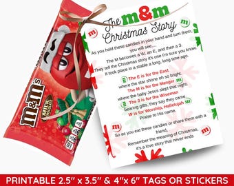 Afdrukbaar gedicht van M&M's kerstgeboorteverhaal Tags: religieus cadeau (pdf)