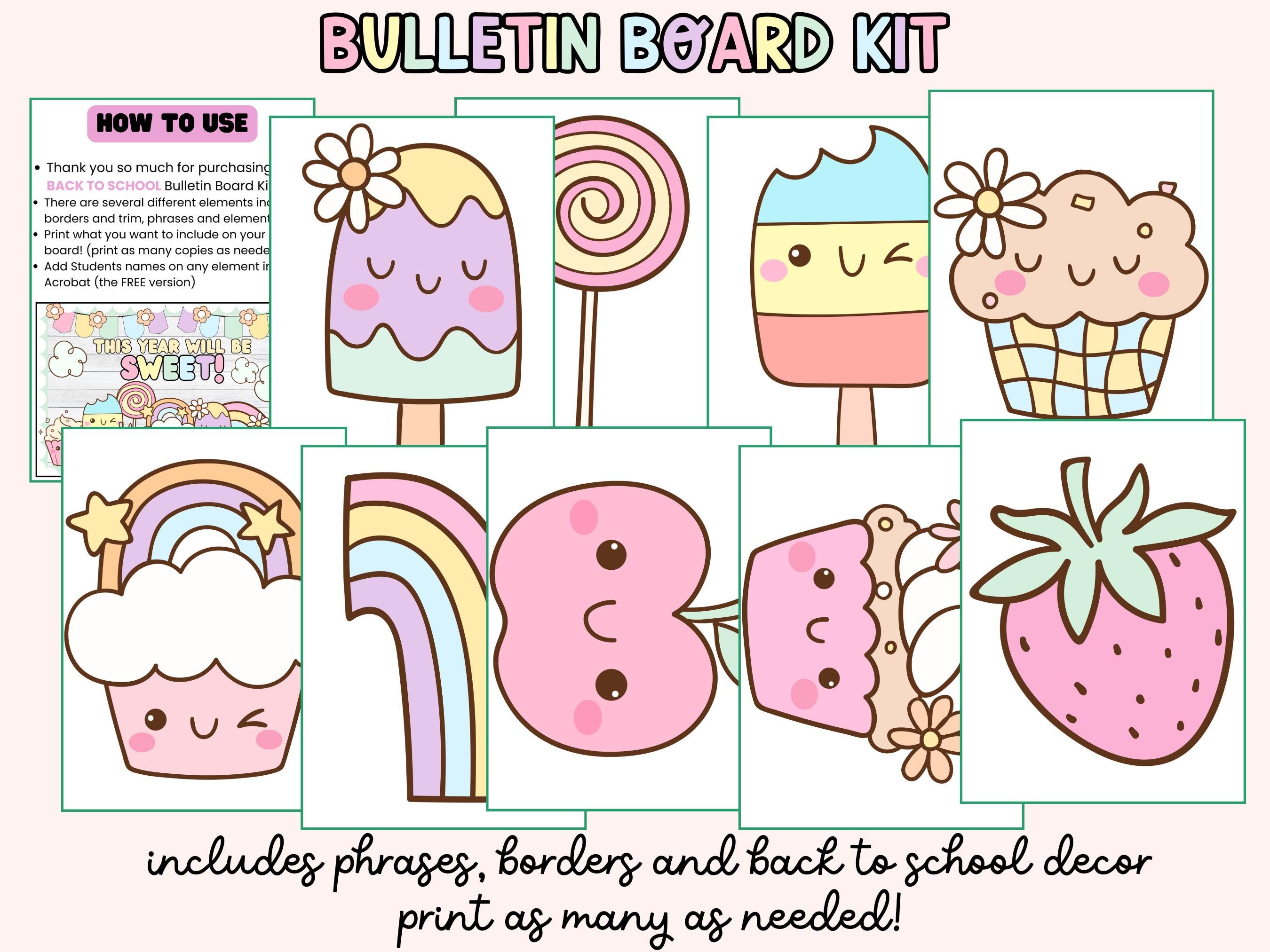 Sweet Board Layout Sweet Theme Bulletin Board Kit, Classroom Decor (digital Download ...