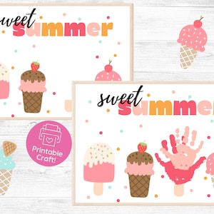 Summer Handprint Craft | Summer Craft for Kids | Summer Handprint Art | Summer Art for Kids | Handprint Ice Cream Craft | Summer Activities