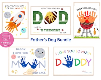 Father's Day Handprint Art Bundle | DIY Kid Craft (Digital Download)
