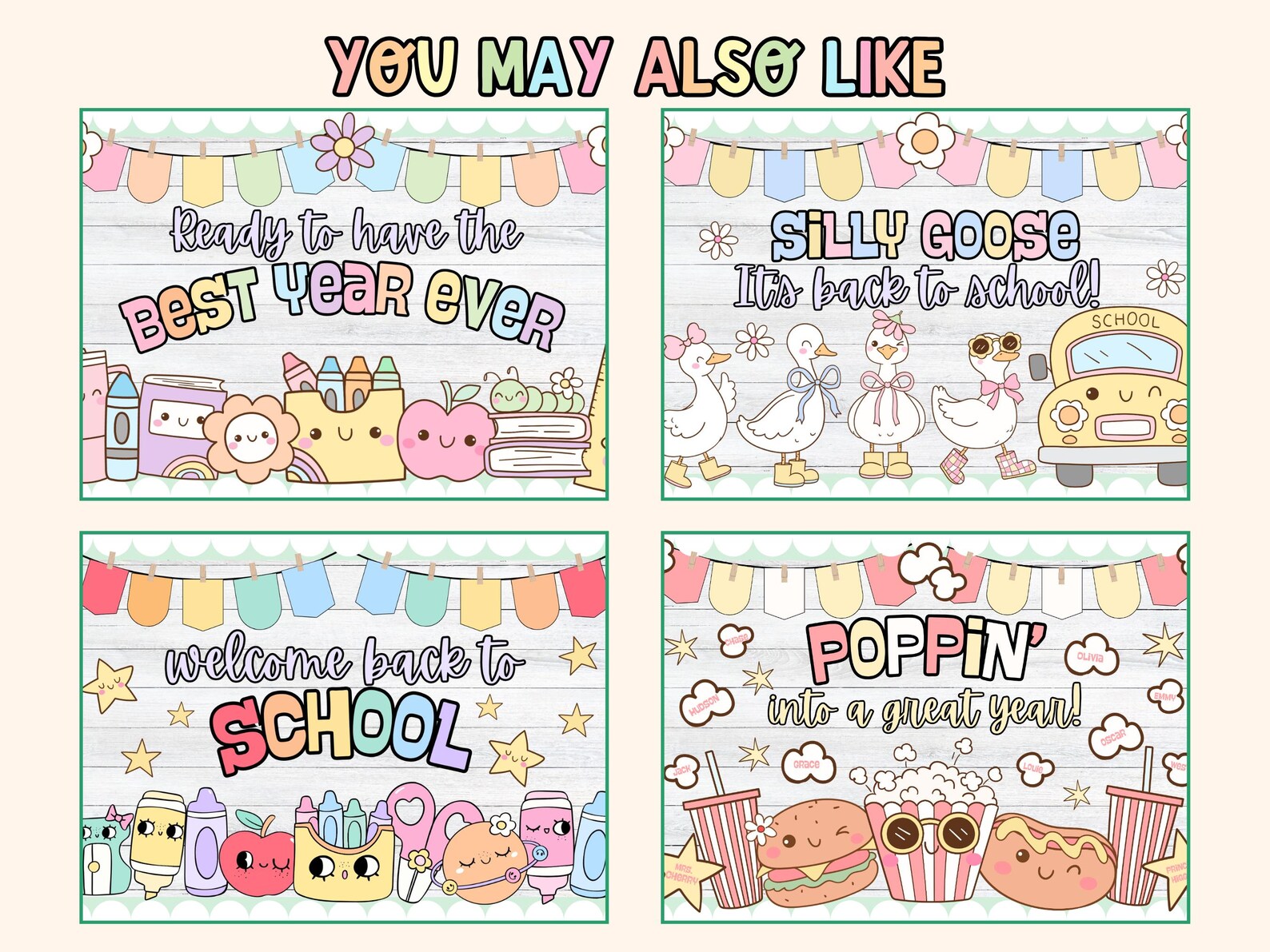 Popcorn Back to School Bulletin Board Kit: Classroom Door Decor (PDF ...