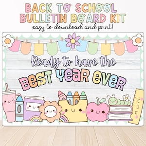 Back to School Bulletin Board Kit | Classroom Decor, Editable Designs, Welcome Back, August September Themes, Groovy Classroom Decor, Fun