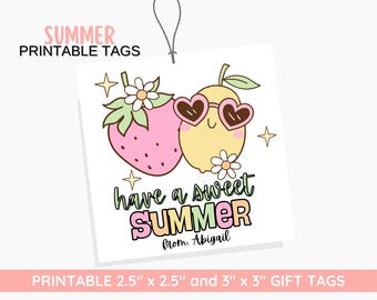Sweet Summer Gift Tag: Printable Teacher Favor Tags (Digital Download)