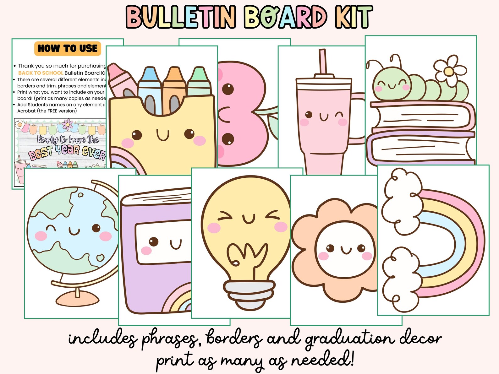 Groovy Classroom Decor: Back to School Bulletin Board Kit (digital ...