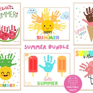 Summer Handprint Craft Bundle | Summer Craft for Kids | Homeschool Crafts | Preschool Craft | Kids Summer Activity | Toddler Craft Summer