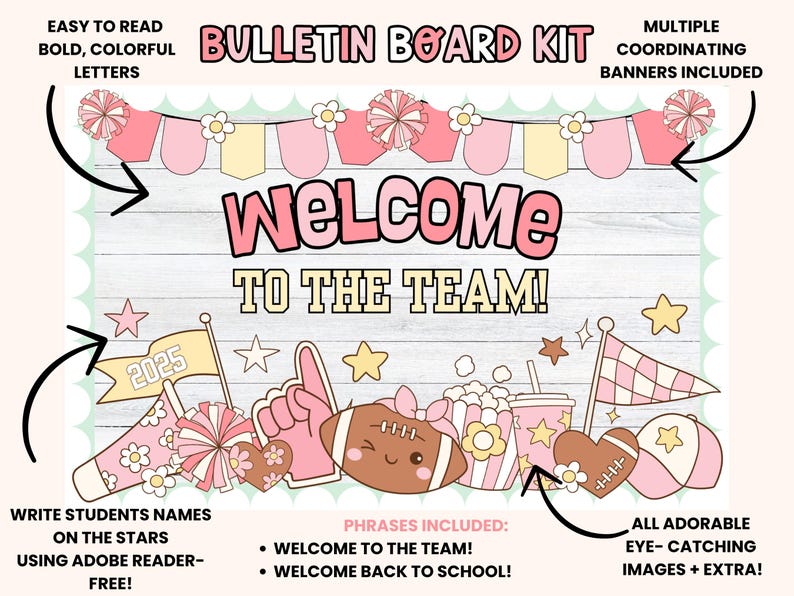 Sports Bulletin Board Kit: Back to School Classroom Decor (digital ...