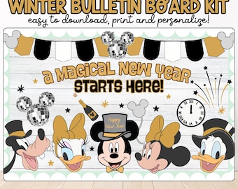 New Years Bulletin Board Kit: Fun January Classroom Decor (Digital Download)