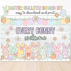 Easter Bulletin Board Kit, Spring Classroom Decor, March & April Themes, Easter Spring Themes, Class Door Decor, Bunny Bulletin Board Idea
