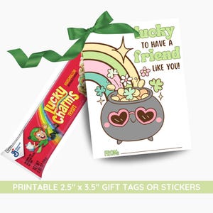 St. Patrick's Day Gift Tag - Editable Shamrock Favor - Printable St. Patrick's Day Tags -  Printable Classroom Favor Tags -  Fun Treat Bag