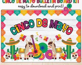 Cinco de Mayo Bulletin Board Kit: Fiesta Classroom Decor (Digital Download)