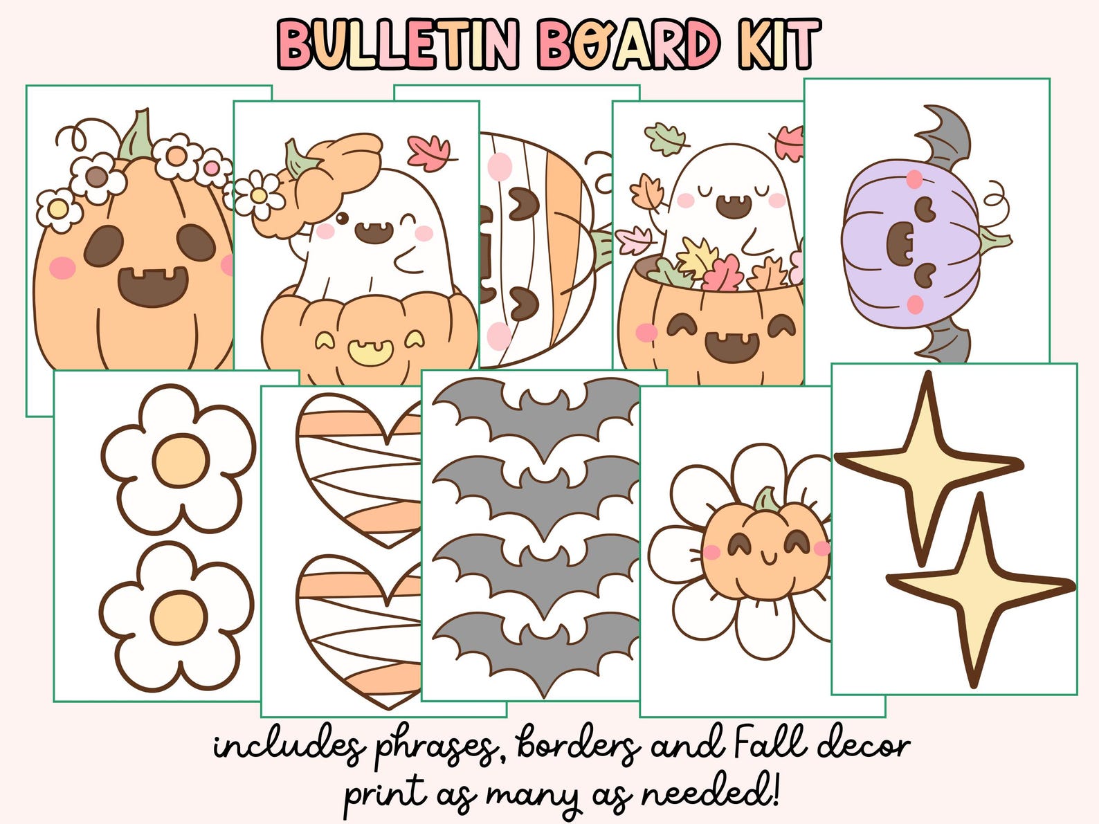 Halloween Bulletin Board Kit: Spooky Ghost Classroom Decor (PDF ...