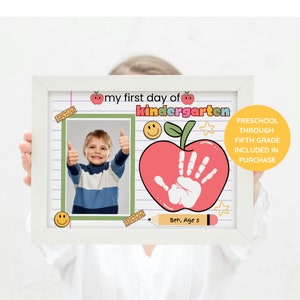 First Day Of School Handprint Craft | Back To School Printable | Memory Keepsake | Handprint Preschool Craft | Teacher Resource