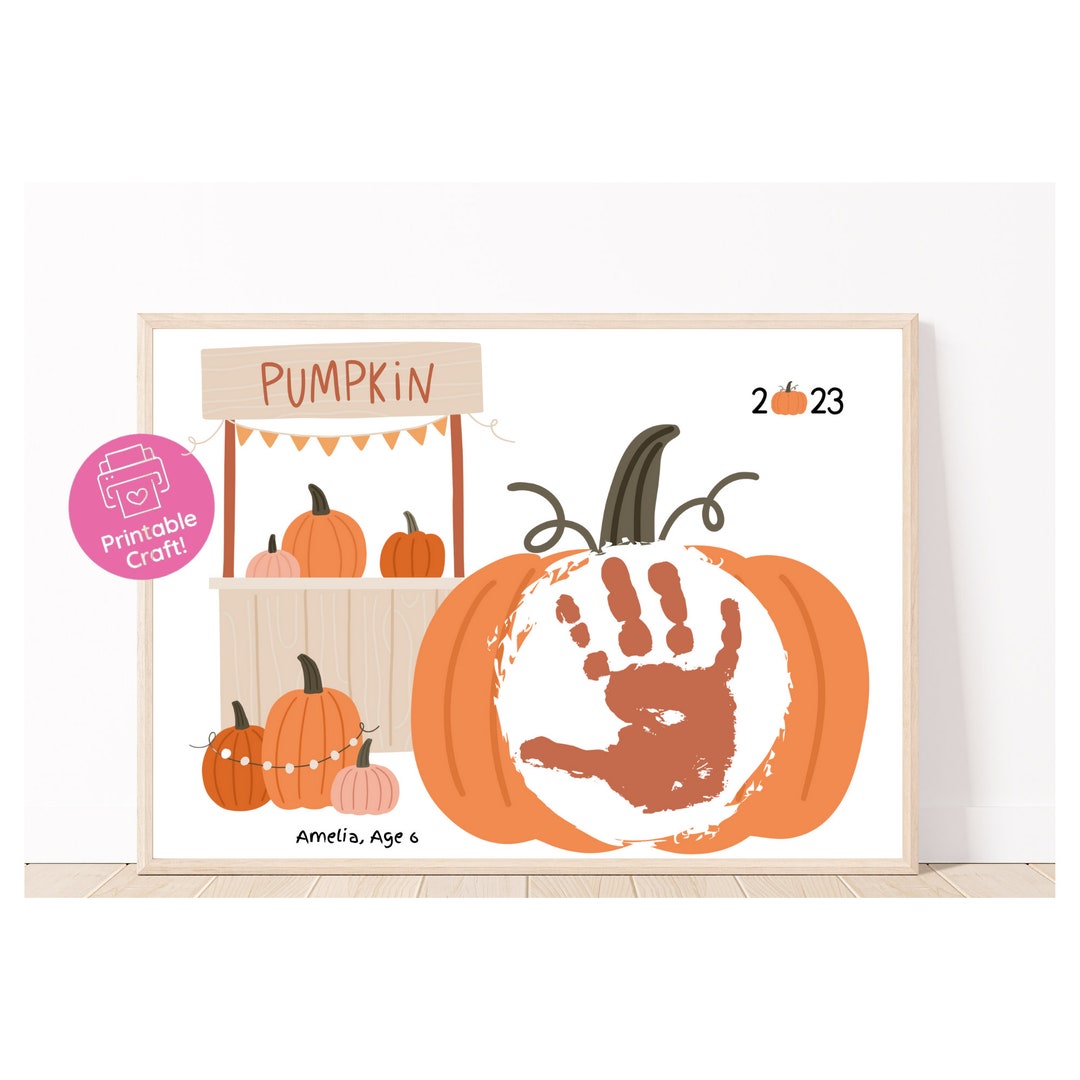 Pumpkin Handprint Art | Fall DIY Craft, Keepsake (digital Download) - Etsy