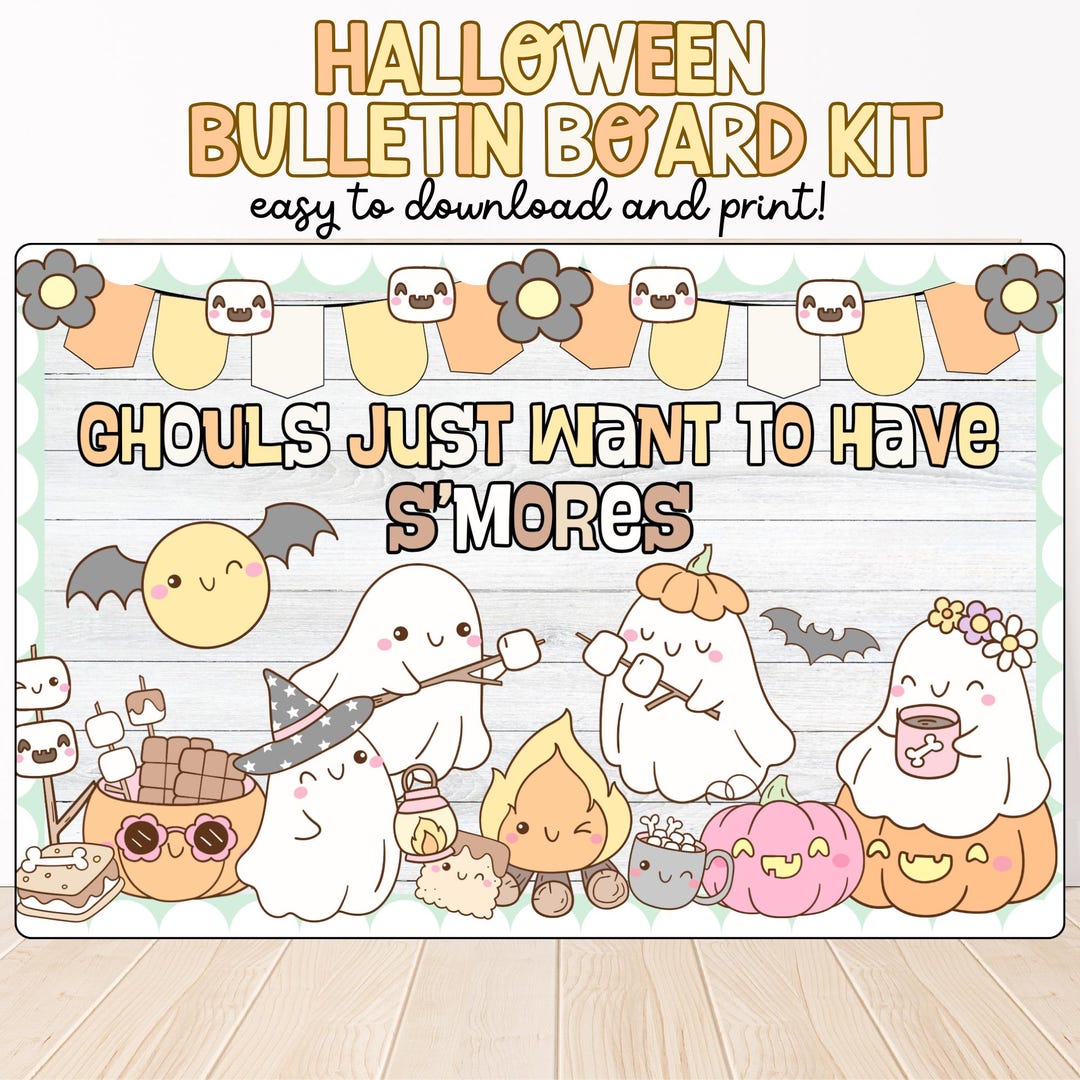 Halloween Bulletin Board Kit: Spooky Ghost Classroom Decor (PDF ...