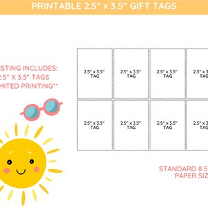 Summer Gift Tag for Teacher | Teacher Favor Tag | Printable Thank You ...