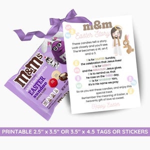 M & M Ostergeschichten-Gedicht Geschenkanhänger - druckbares christliches Ostergeschenk für Kinder - Lehren Sie die Auferstehungsgeschichte, Kirche druckbar, HLT Ostergeschenk