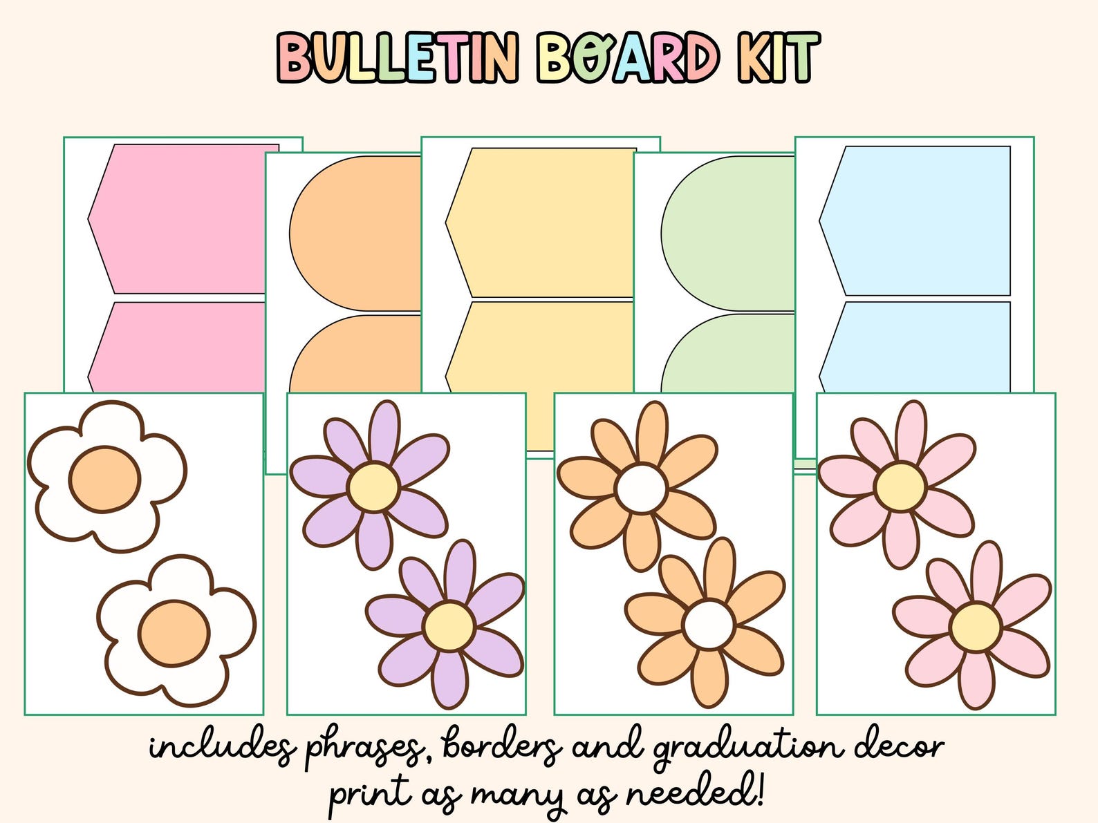 Groovy Classroom Decor: Back to School Bulletin Board Kit (digital ...