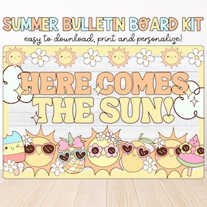 Here Comes the Sun Bulletin Board Kit: Summer Class Decor (digital ...