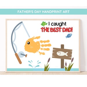 Afdrukbare vaderdagknutsels voor kleuters | Knutselen voor kleuters en kleuterscholen | Handafdruk kunst | Eerste Vaderdag | Cadeau voor papa