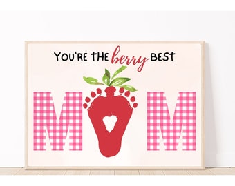 Arte con le impronte delle mani per la festa della mamma: regalo fai da te con le impronte dei piedi (download digitale)