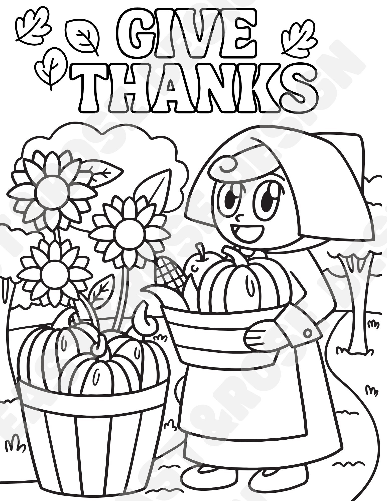 Thanksgiving Coloring Pages: Fall Craft Activity (PDF Download) - Etsy