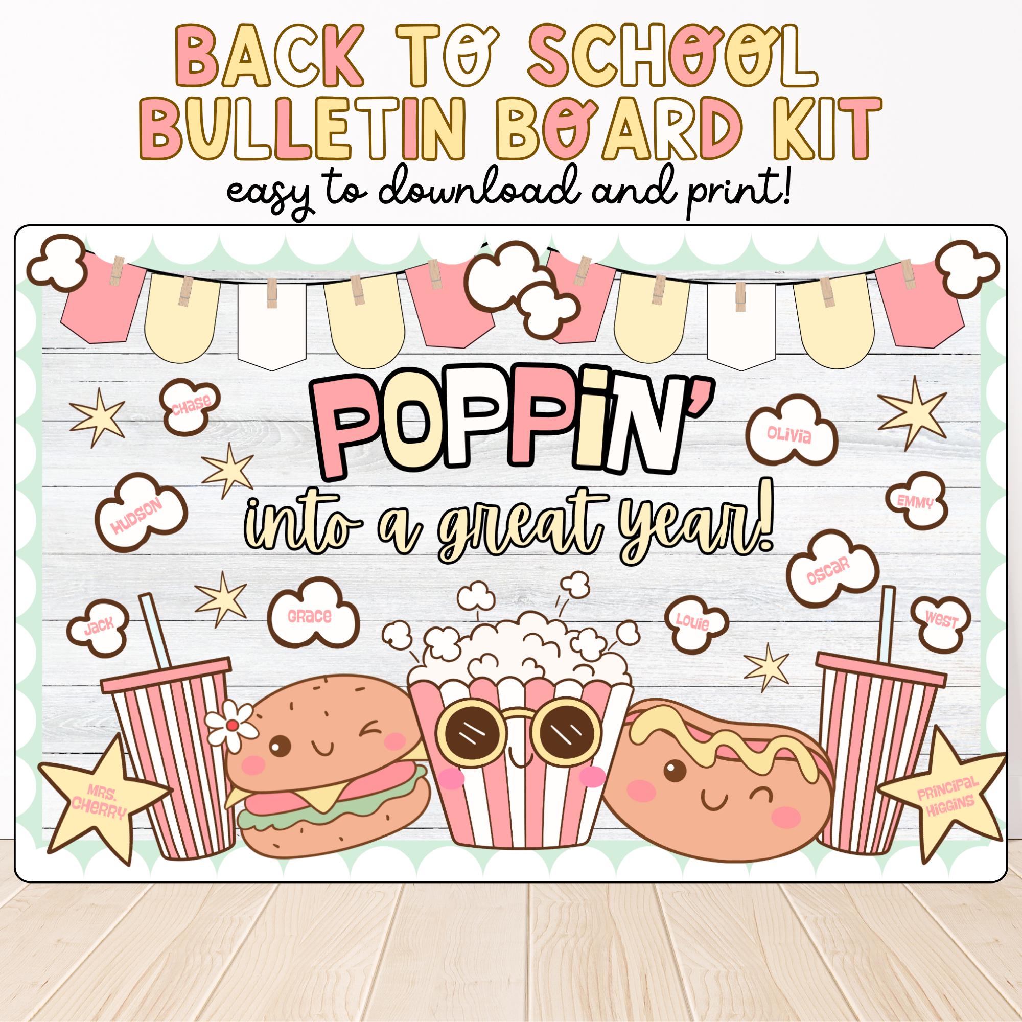 Popcorn Back to School Bulletin Board Kit: Classroom Door Decor (PDF ...