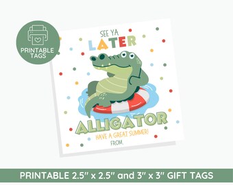 Alligator Gift Tag | End of Year Thank You (Printable)