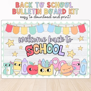 Back to School Bulletin Board Kit, Editable Classroom Decor, Printable Door Decor, Teacher Decorations, Fun Classroom Door Decorations