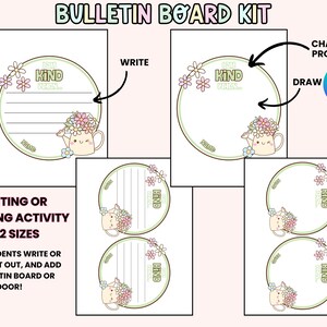 Spring Classroom Bulletin Board Kit: Kindness Grows Here (digital ...