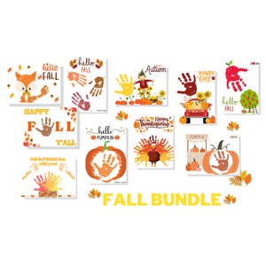 Fall Handprint Craft Bundle | Fall Preschool Craft | Fall Craft Kids | Toddler Art Activity | Autumn Craft Kid | Fall Homeschool | Printable