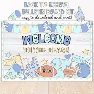 Sports Back to School Bulletin Board Kit, Editable Sports Themed Classroom Decor, Sporty Varsity Bulletin Board, School Spirit, Football
