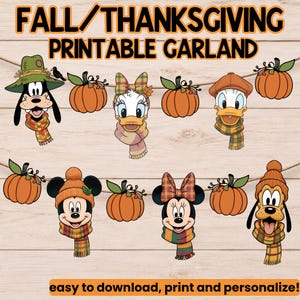 Höst- och Thanksgiving-girlang: Utskrivbar klassrumsdekoration för oktober/november (PDF-nedladdning)