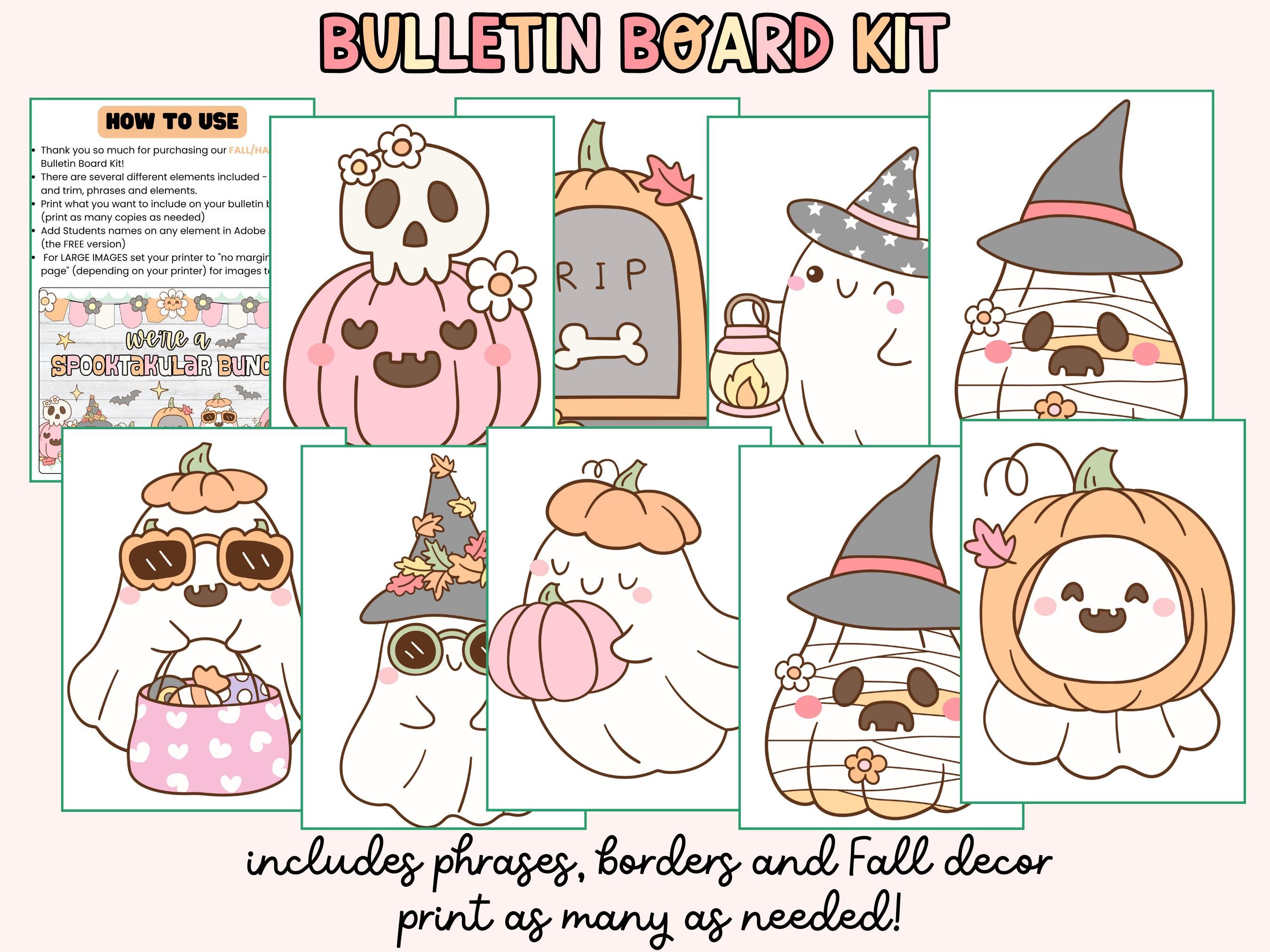 Halloween Bulletin Board Kit: Spooky Ghost Classroom Decor (PDF ...