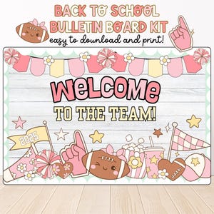 Sports Back to School Bulletin Board Kit, Editable Sports Themed Classroom Decor, Sporty Varsity, School Spirit, Football, Cheerleader